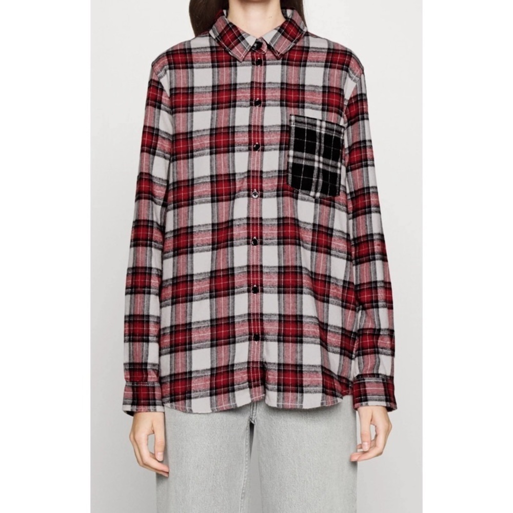 THE KOOPLES Red Plaid Button-Down Flannel